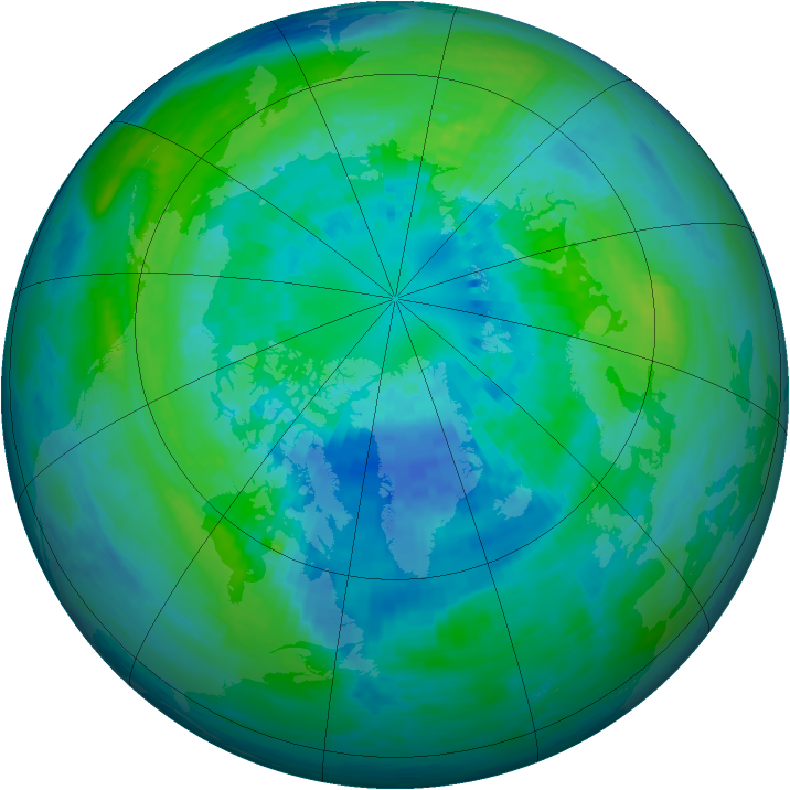 Arctic ozone map for 30 September 1994